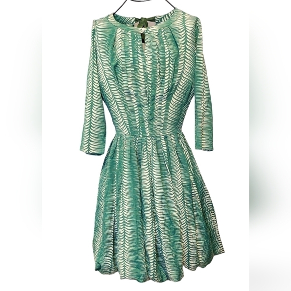 TRACY REESE Dress Green Fit & Flare Anthropologi size 4 - Picture 2 of 6